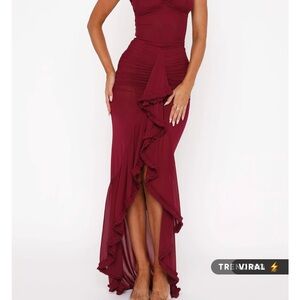 White Fox Boutique Burgundy Strapless Dress